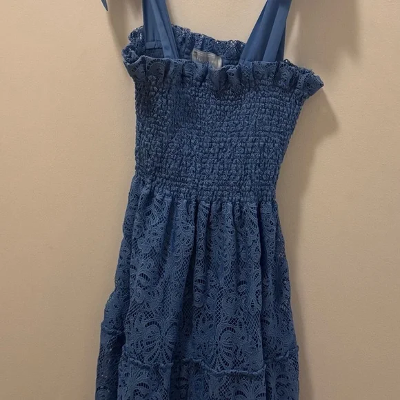 Hill House Blue Lace Dress with Bow Straps - Picture 3 of 6